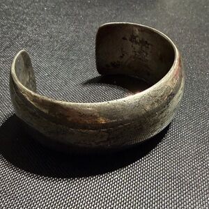Vintage Heavy Brutalist Sterling Silver Cuff Bracelet 6" (2)